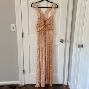 Free People Floral Sheer Maxi Dress or Beach Over Up NWOT